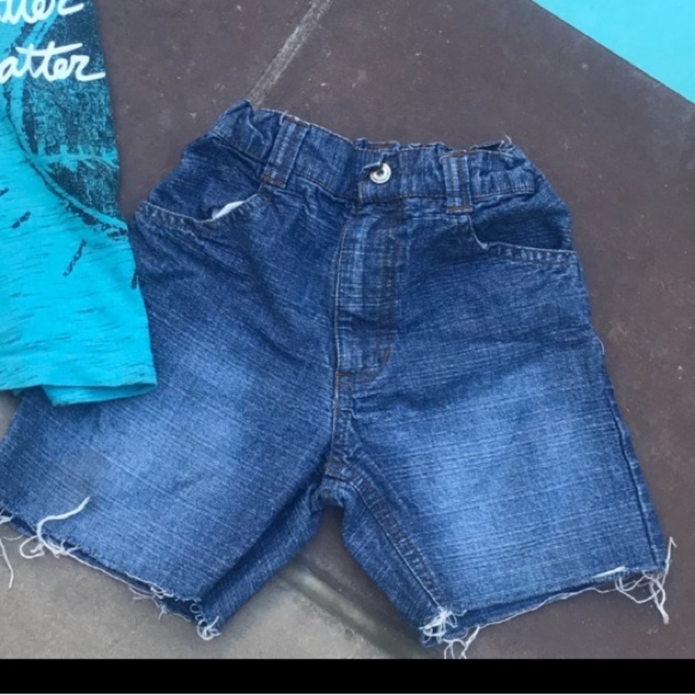 Calvin Klein denim jean shorts cutoff blue